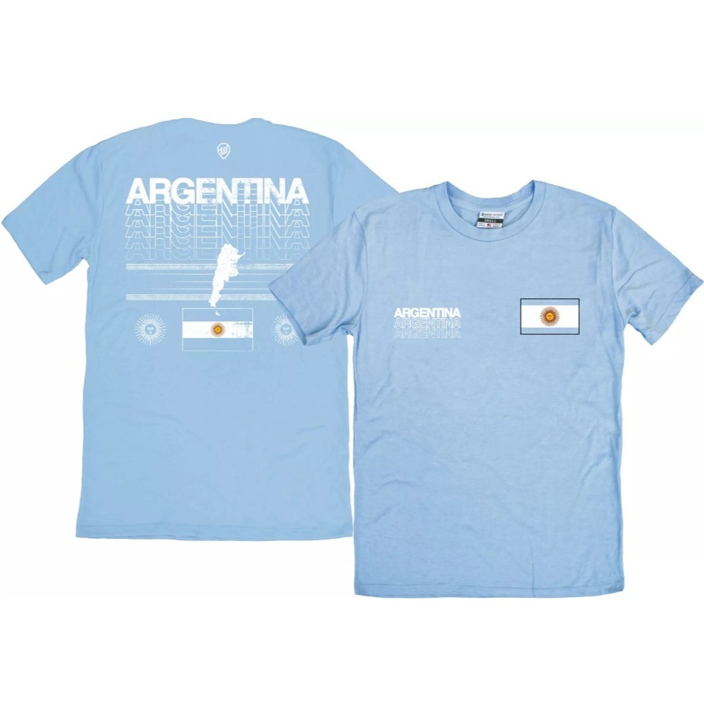 Where I'm From Man's Size XL - Argentina Light Blue Repeat T-Shirt
